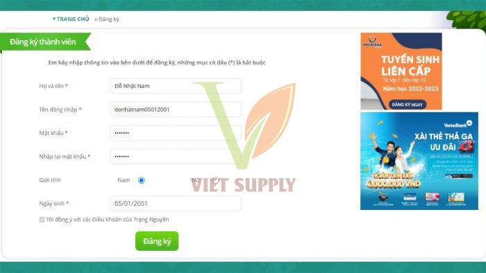 Đăng nhập trạng nguyên Tiếng Việt