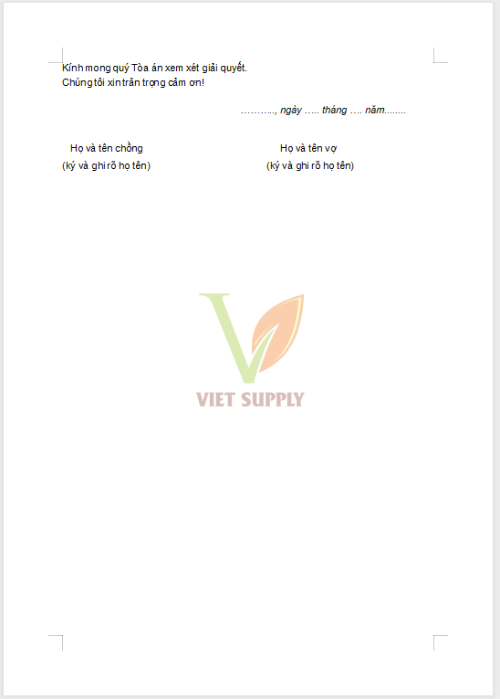 Cách viết đơn xin ly hôn