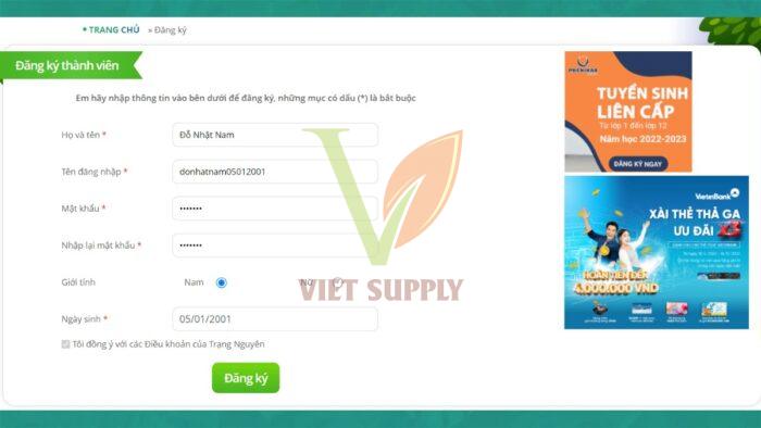 Đăng nhập trạng nguyên tiếng Việt
