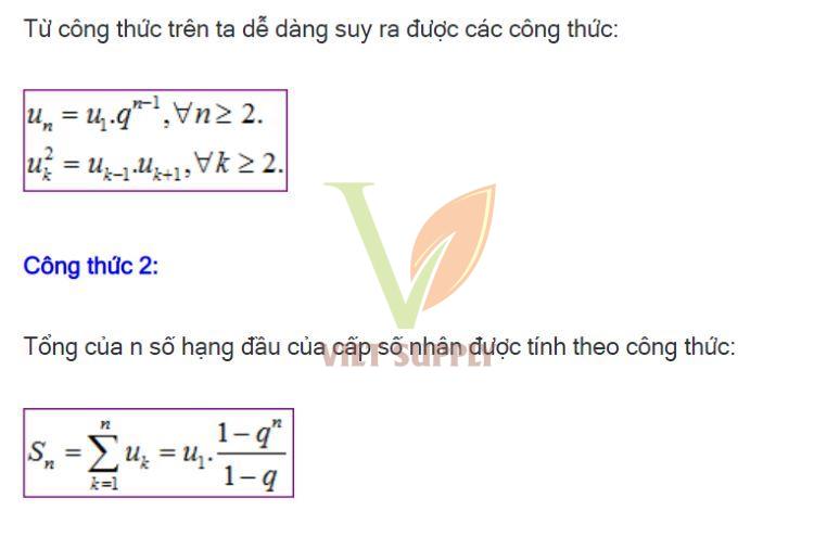 Công thức cấp số nhân